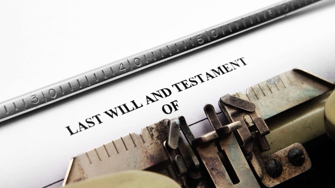 Last Will and Testament on an Old Time Typewriter